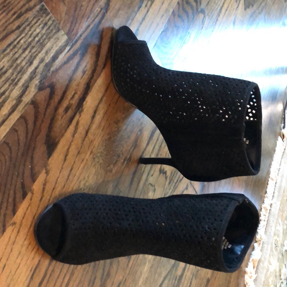 Nine West black suede ankle boots